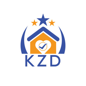KZD House logo Letter logo and star icon. Blue vector image on white background. KJG house Monogram home logo picture design and best business icon. 
