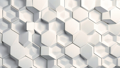 Obraz na płótnie Canvas white hexagonal tiles wallpaper with pattern