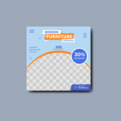 Business furniture square flyer and home interior sale Instagram post template
