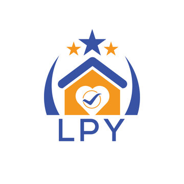 LPY House logo Letter logo and star icon. Blue vector image on white background. KJG house Monogram home logo picture design and best business icon. 
