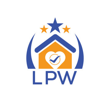 LPW House logo Letter logo and star icon. Blue vector image on white background. KJG house Monogram home logo picture design and best business icon. 
