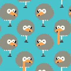 cute simple ostrich pattern, cartoon, minimal, decorate blankets, carpets, for kids, theme print design
