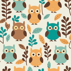 cute simple owl pattern, cartoon, minimal, decorate blankets, carpets, for kids, theme print design
