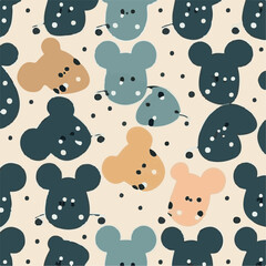cute simple mouse pattern, cartoon, minimal, decorate blankets, carpets, for kids, theme print design
