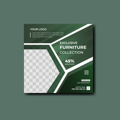 Business furniture square flyer and home interior sale Instagram post template