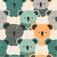 cute simple koala pattern, cartoon, minimal, decorate blankets, carpets, for kids, theme print design
