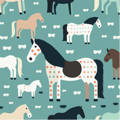 cute simple horse pattern, cartoon, minimal, decorate blankets, carpets, for kids, theme print design
