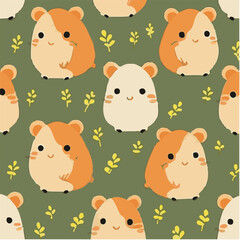 cute simple hamster pattern, cartoon, minimal, decorate blankets, carpets, for kids, theme print design
