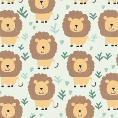 cute simple lion pattern, cartoon, minimal, decorate blankets, carpets, for kids, theme print design
