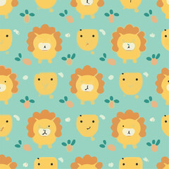 cute simple lion pattern, cartoon, minimal, decorate blankets, carpets, for kids, theme print design
