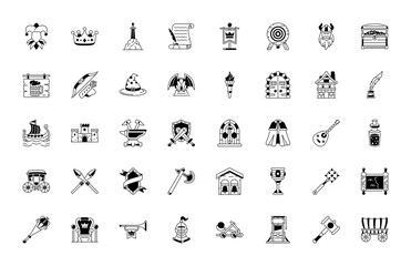 Fototapeta na wymiar Simple Set of Medieval Related Vector Icon. Contains such Icons as Knight, Castle, Crown and more.