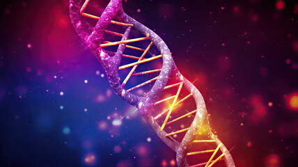 Human cell biology DNA molecular structure. Generative AI.