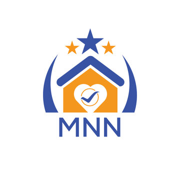 MNN House logo Letter logo and star icon. Blue vector image on white background. KJG house Monogram home logo picture design and best business icon. 
