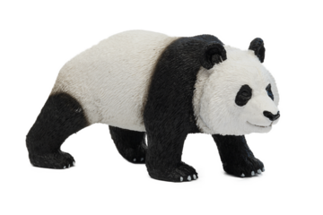 realistic toy panda bear isolated on white
