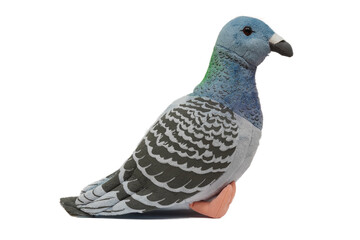 plush toy pigeon isolated on white