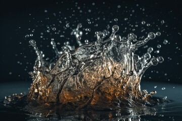 Obraz na płótnie Canvas Detailed shot of water splash. Generative AI