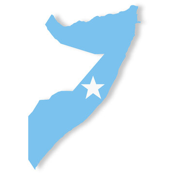 Somalia flag map with clipping path 3d illustration