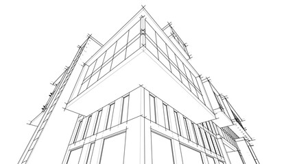 Modern office building concept 3d rendering