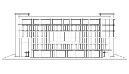 Modern office building concept 3d rendering