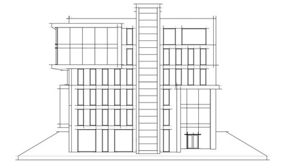 Modern office building concept 3d rendering