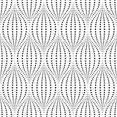 Vector seamless texture. Modern geometric background with dotted wavy lines.