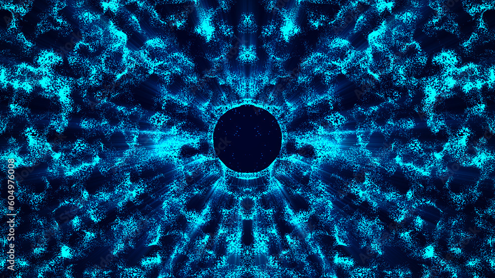 Wall mural big data visualization. abstract dynamic particles. abstract space background on a scientific astron