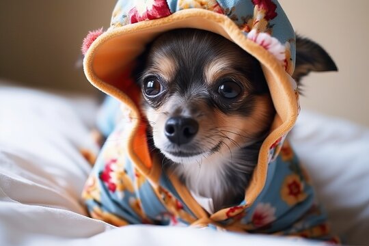 Chihuahua, Dog With A Cute Outfit (Ai Generated)