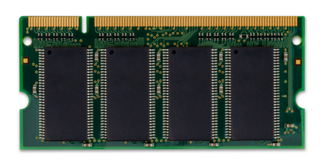 DDR ram computer memory module isolated, transparent background, png