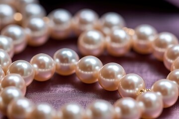 Pearl necklace, High luster pearl jewelry, Akoya, fresh water (Ai generated)