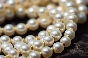 Pearl necklace, High luster pearl jewelry, Akoya, fresh water (Ai generated)