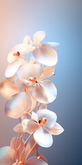 Fototapeta na wymiar A Wallpaper in the Dreamy Symphony Opal Orchids and Copper Waves Style - Orchids Background with Opal and Copper Elements - Beautiful Orchids Backdrop created with Generative AI Technology