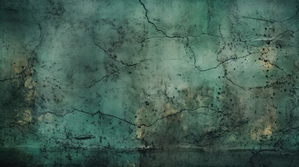 Obraz premium Background image of texture plaster on the wall in dark green black tones in grunge style powerpoint slide background. Generative AI