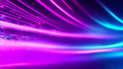 abstract futuristic background with pink blue glowing neon moving high speed wave lines and bokeh lights. Wallpaper, generative ai