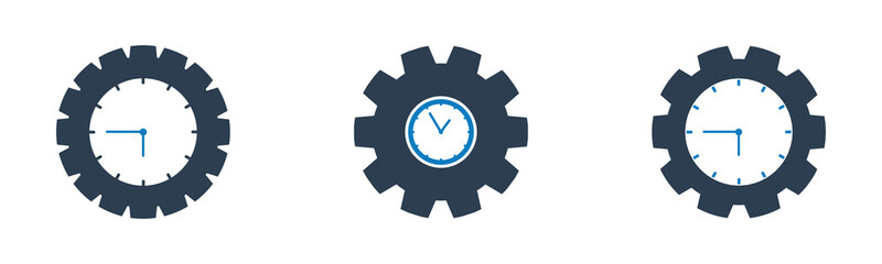 Clock Icon Set. Editable Flat Vector Illustration.