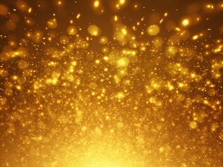 Obraz premium Sparks and golden stars shine on a black background. Christmas concept, bokeh effect. Abstract golden sparkles. Sparkling magical dust particles.