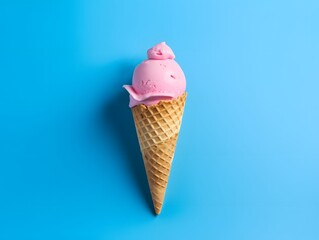 Ice cream cone over isolated on blue background