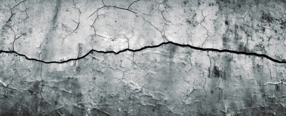 Obraz premium Gray black and white cracked aged cement surface texture. Generative Ai Illustration.