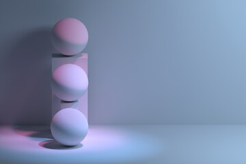 Simple Geometric Spheres Mockup Template - 3d render