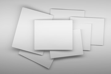 Blank Paper Cards on a Random Surface Mockup Template - 3D RENDER