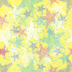 Children's Speckled Stars on Soft Yellow Print Design, Seamless Repeating Pattern Tile