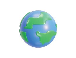 planet earth globe with world map ecology concept 3d vector icon