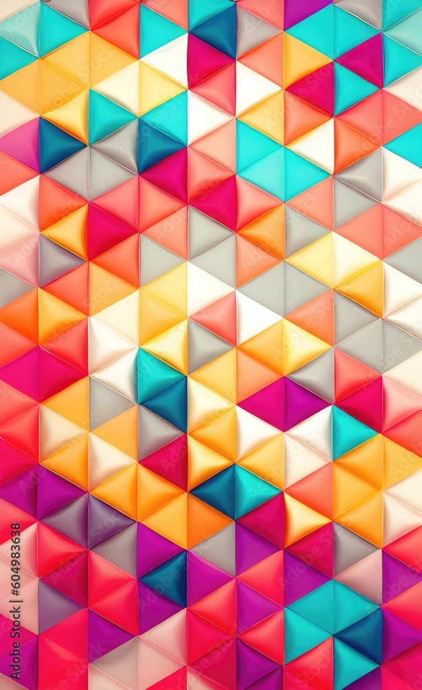 Aufkleber pastel colored triangular geometric shapes background.