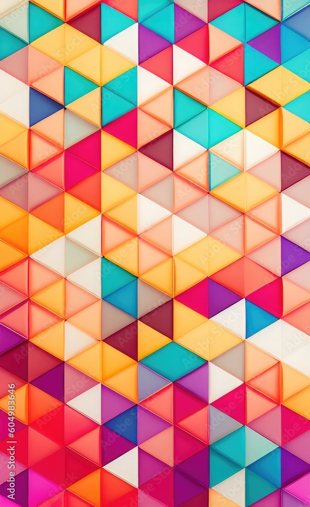 Aufkleber pastel colored triangular geometric shapes background.