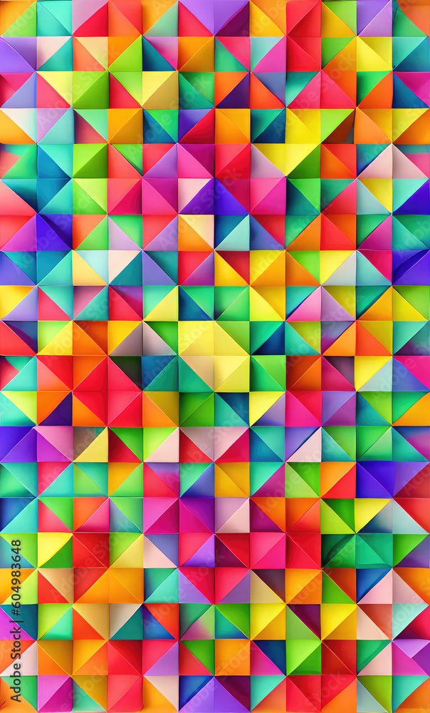 Aufkleber pastel colored triangular geometric shapes background.