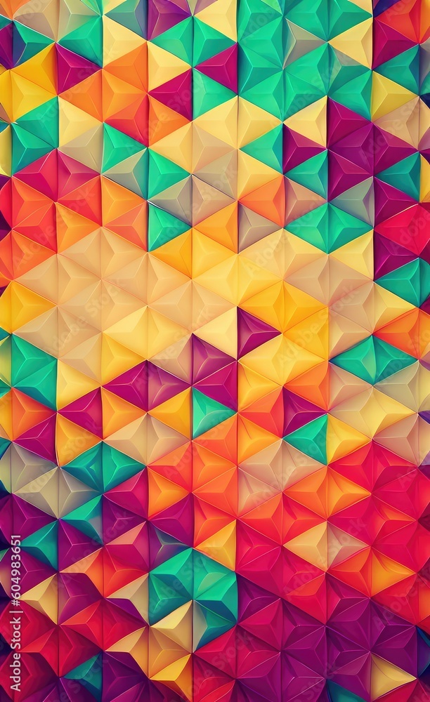 Aufkleber pastel colored triangular geometric shapes background.