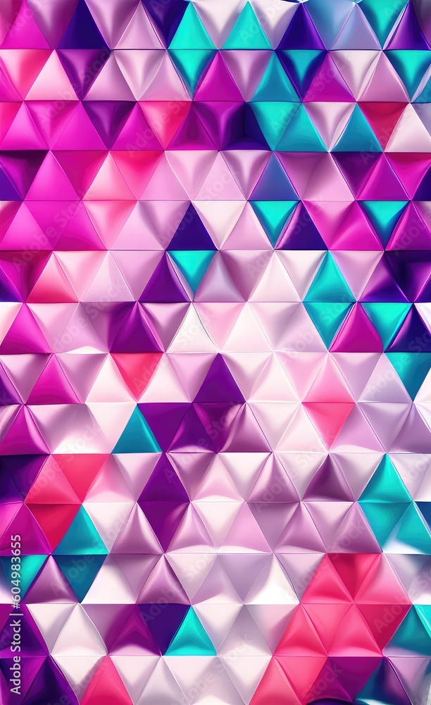 Aufkleber pastel colored triangular geometric shapes background.