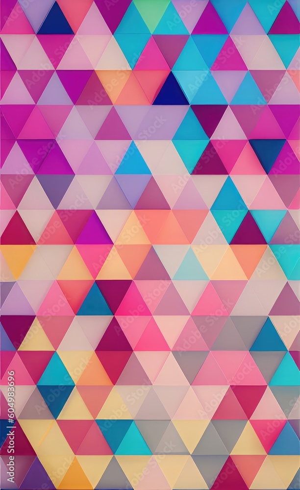 Aufkleber pastel colored triangular geometric shapes background.
