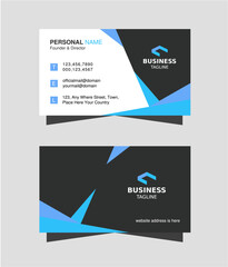 Modern business card template design. Corporate business card layout for professional. Visiting card for company.