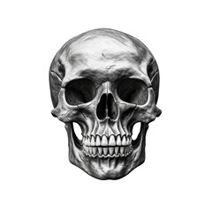 human skull isolated on white created by generative ai, edit with ps