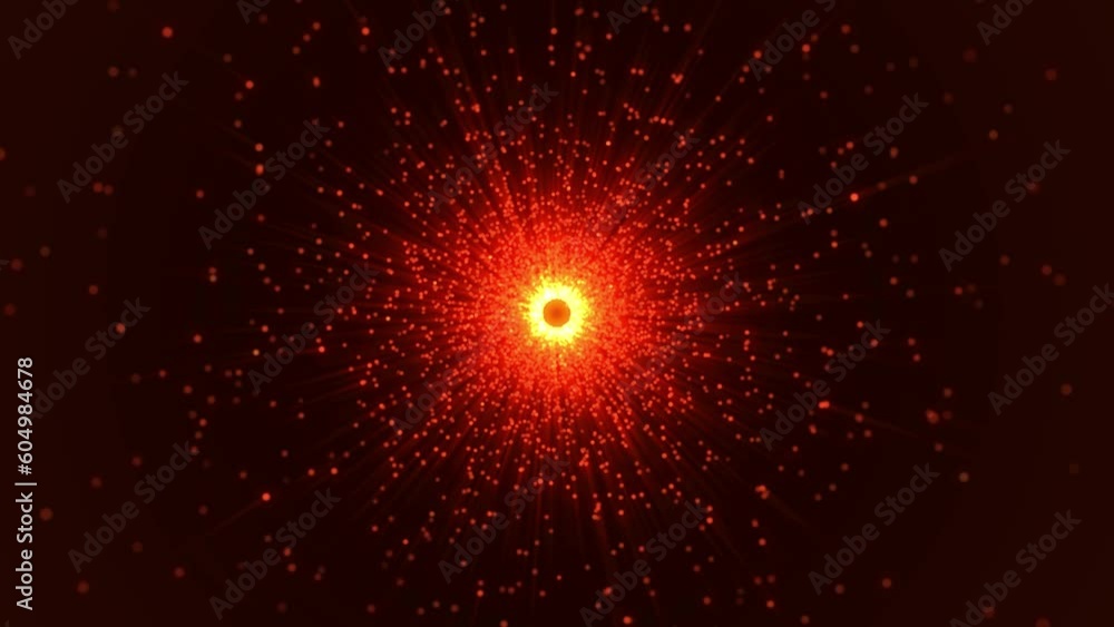 Wall mural bright flash. abstract digital background. data flow information. dark background with stars and lig